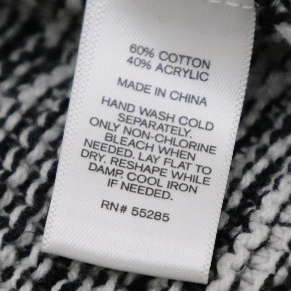 EXPRESS | Open Front Long Cardigan in a marled black and white knit SZ S - Picture 7 of 7